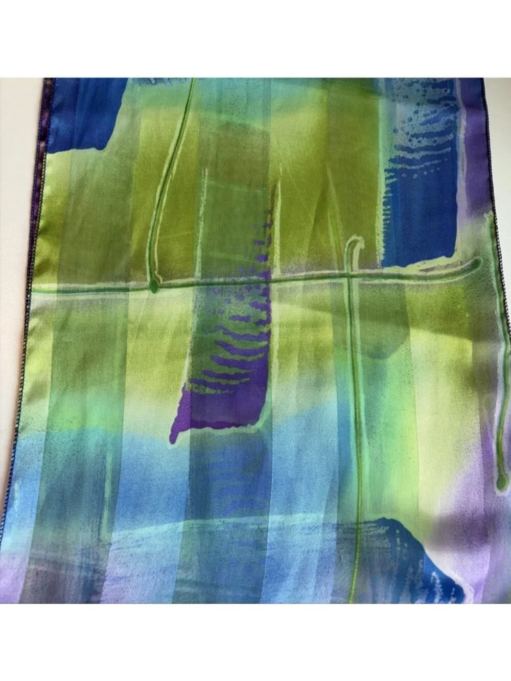 VTG Abstract Print Silky Scarf 60X13